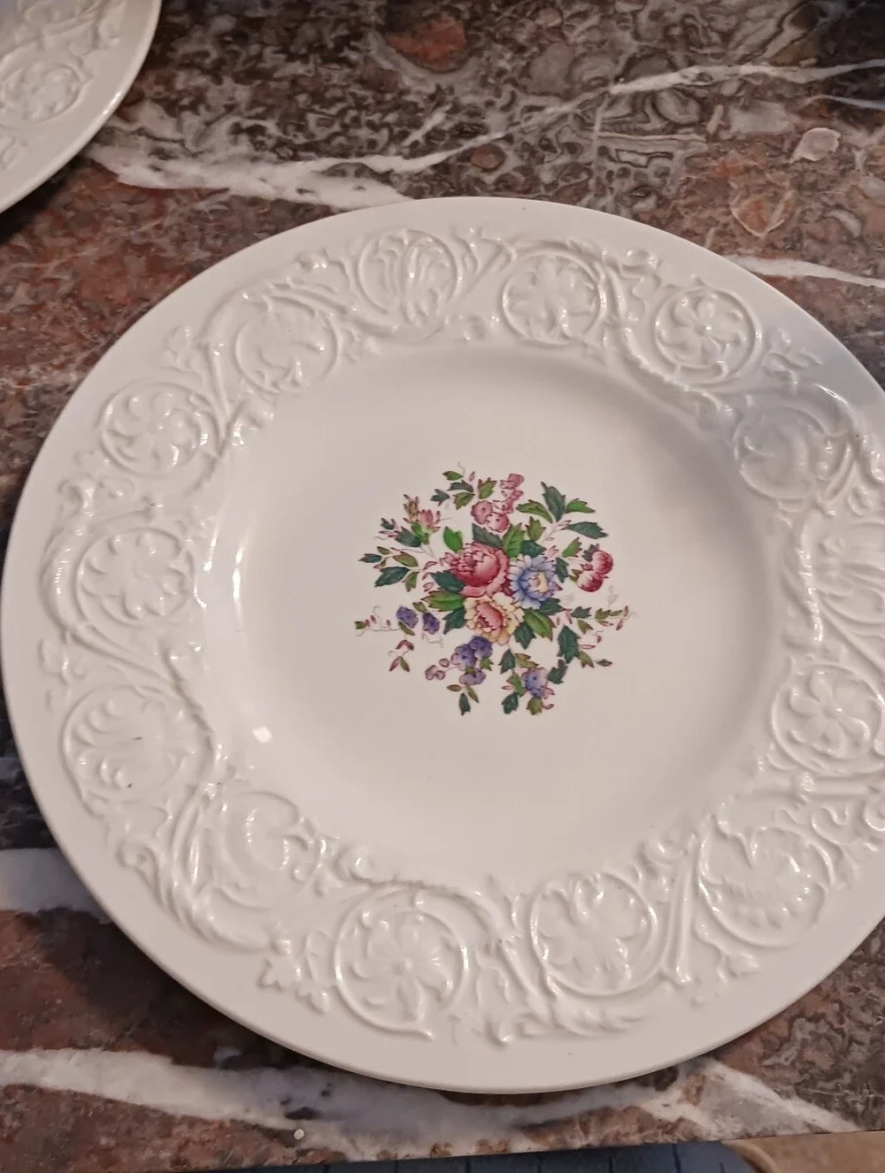 Two Wedgwood Swansea Luncheon Plates, Vintage 1960s English Porcelain